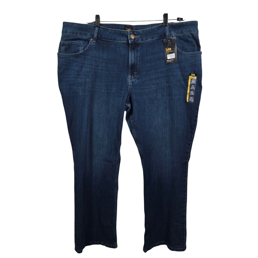 Lee Jeans Womens 24W Legendary Bootcut Blue Mid Rise Stretch Dark Wash NWT